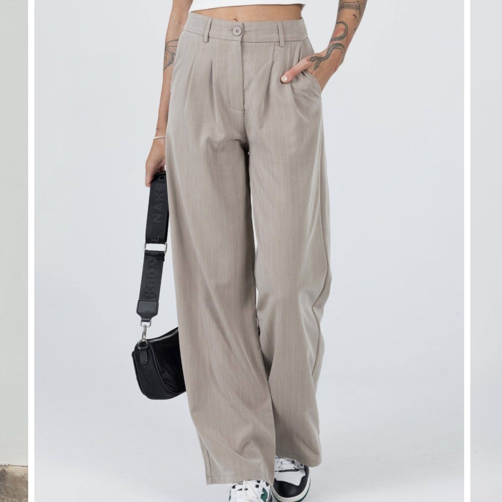 Princess Polly Beige Archer Trousers